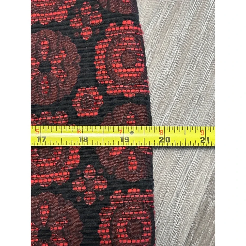 Boden Red Black Jacquard Floral Pencil Skirt US 8L Lined Knee Length Academia